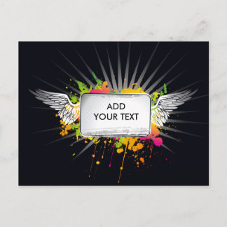 飛んでいる文字 ポストカード