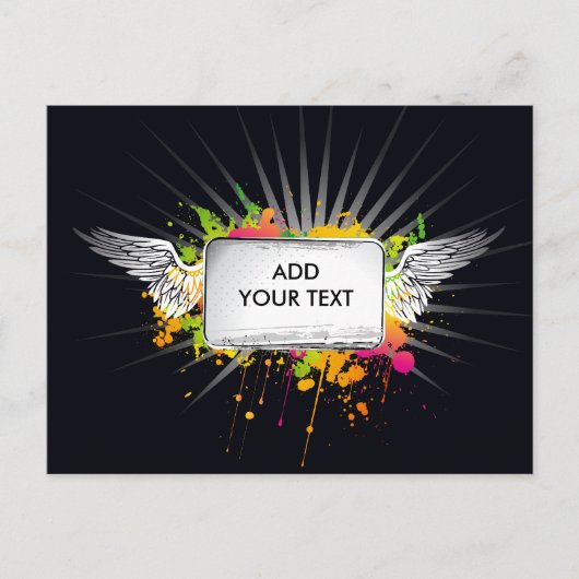 飛んでいる文字 ポストカード (正面)