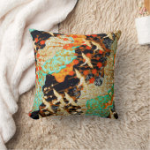 飛んでいる春の花フローラ付ク日本のレーン クッション (ブランケット)