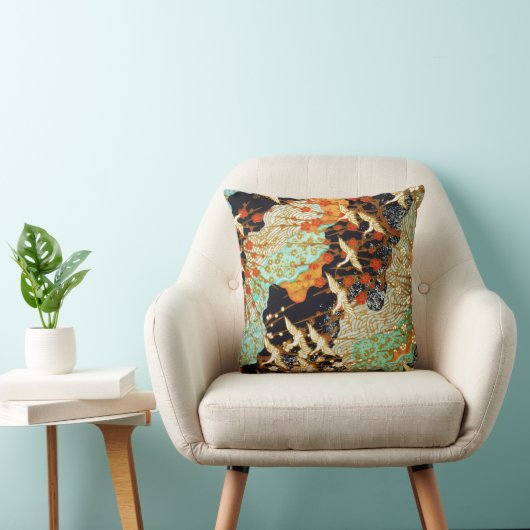 飛んでいる春の花フローラ付ク日本のレーン クッション (椅子)