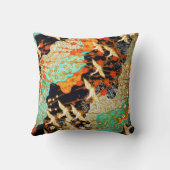 飛んでいる春の花フローラ付ク日本のレーン クッション (裏面)