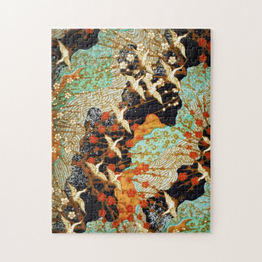 飛んでいる春の花フローラ付ク日本のレーン ジグソーパズル (縦)