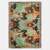 飛んでいる春の花フローラ付ク日本のレーン スローブランケット (正面縦)