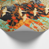 飛んでいる春の花フローラ付ク日本のレーン ラッピングペーパー (角)