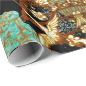 飛んでいる春の花フローラ付ク日本のレーン ラッピングペーパー (ロールコーナー)