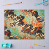 飛んでいる春の花フローラ付ク日本のレーン 薄葉紙 (クラフト)