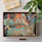 飛んでいる春の花フローラ付ク日本のレーン 薄葉紙 (ギフト)