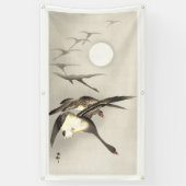 飛んでいる月満月のプリントバナ日本のー 横断幕 (縦)