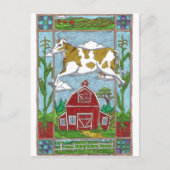 飛んでいる牛 ポストカード (正面)