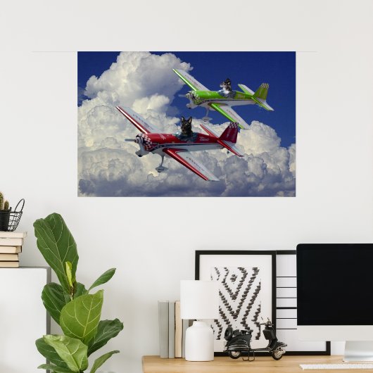 飛んでいる犬3 ポスター (ホームオフィス)