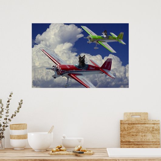 飛んでいる犬4 ポスター (キッチン)