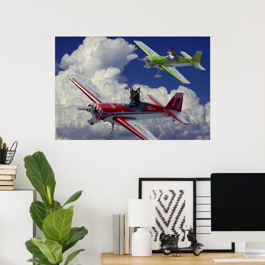 飛んでいる犬4 ポスター (ホームオフィス)