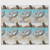 飛んでいる福音天使クリスマス喜び平和の愛 ラッピングペーパー (フラット)