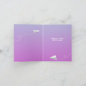 飛んでいる紙ガーリー飛行機 カード (内部)