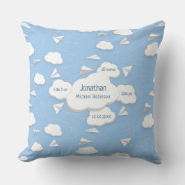 飛んでいる紙機雲ベビー誕生の状態 クッション