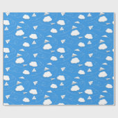 飛んでいる紙飛行機パフィー雲任意の色 ラッピングペーパー (フラット)