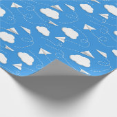 飛んでいる紙飛行機パフィー雲任意の色 ラッピングペーパー (角)