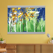 飛んでいる葉 キャンバスプリント (インサイチュ (リビング))