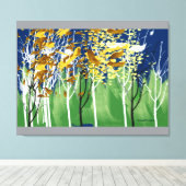 飛んでいる葉 キャンバスプリント (インサイチュ (ウッドフロア))