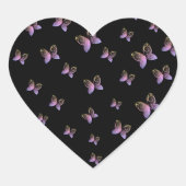 飛んでいる蝶自然 ハートシール (正面)