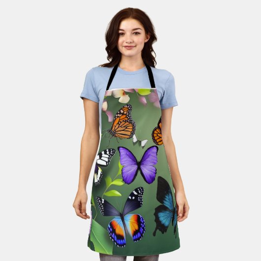 飛んでいる蝶 エプロン (着用した状態)