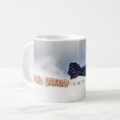 飛んでいる誕生日 コーヒーマグカップ (正面左)