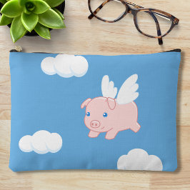 飛んでいる豚 – かわいい子豚 アクセサリーポーチ