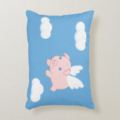 飛んでいる豚 – かわいい子豚 アクセントクッション (正面(垂直))