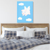 飛んでいる豚 – かわいい子豚 キャンバスプリント (インサイチュ (寝室))