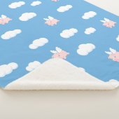 飛んでいる豚 – かわいい子豚 シェルパブランケット (3/4)