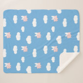 飛んでいる豚 – かわいい子豚 シェルパブランケット (正面(横))