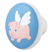 飛んでいる豚 – かわいい子豚 セラミックノブ (右)