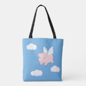 飛んでいる豚 – かわいい子豚 トートバッグ (裏面)