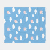 飛んでいる豚 – かわいい子豚 フリースブランケット (正面(横))