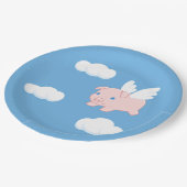 飛んでいる豚 – かわいい子豚 ペーパープレート (アングル)