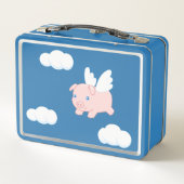 飛んでいる豚 – かわいい子豚 メタルランチボックス (裏面)