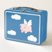 飛んでいる豚 – かわいい子豚 メタルランチボックス (正面)