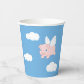 飛んでいる豚 – かわいい子豚 紙コップ (正面)