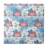 飛んでいる豚 タイル (正面)