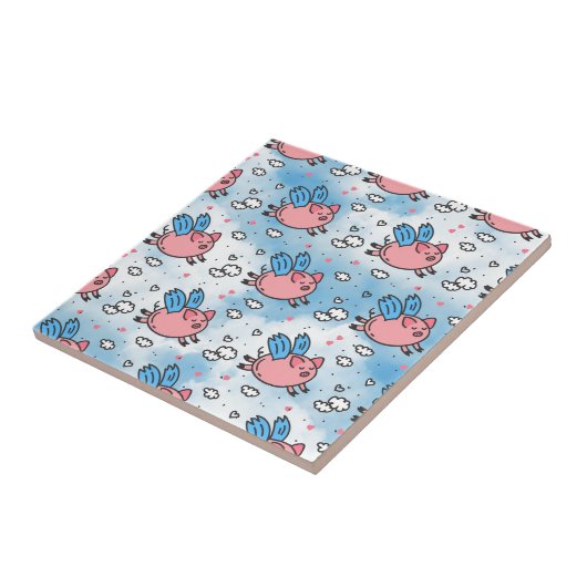 飛んでいる豚 タイル (側面)