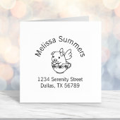 飛んでいる豚 – ティーカップアーチに翼を持つ子豚 セルフインキングスタンプ