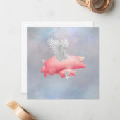 飛んでいる豚 ノートカード (正面/裏面インサイチュ)