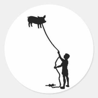 飛んでいる豚 ラウンドシール