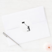 飛んでいる豚 ラウンドシール (封筒)