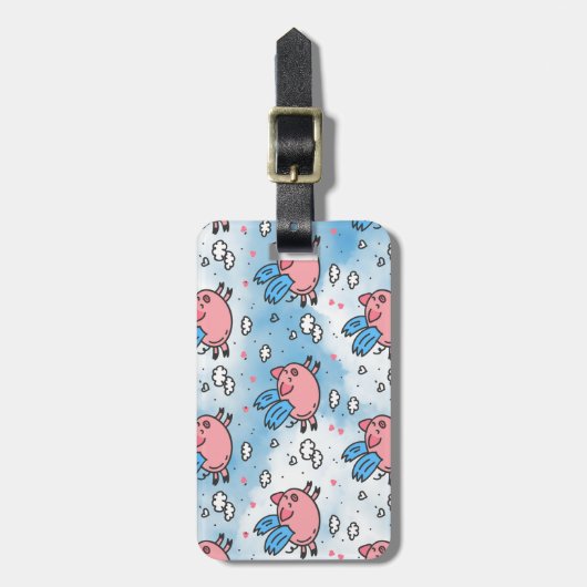 飛んでいる豚 ラゲッジタグ (正面縦)