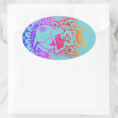 飛んでいる豚、花の妖精の色のシール楕円形シート 楕円形シール (バッグ)