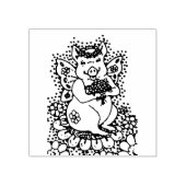 飛んでいる豚、花妖精ゴム印 ラバースタンプ (インプリント)