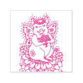 飛んでいる豚、蝶の羽、庭の妖精の泣き声 セルフインキングスタンプ (デザイン)