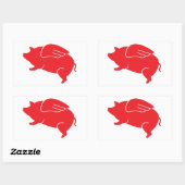 飛んでいる豚🐷 長方形シール (シート)