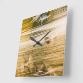 飛んでいる貝 – 抽象芸術 スクエア壁時計 (傾斜)